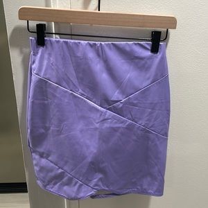 Missguided purple latex mini skirt